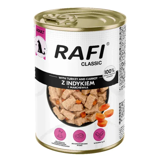 Mokra Karma Dla Psa Dolina Noteci Rafi Classic z Indykiem 1240g