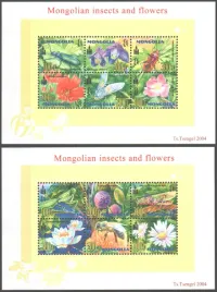 mongolia-2004-mnh-xf-sc2588-2589-owady-i-kwiaty