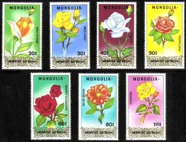 mongolia-1988-mnh-f-vf-sc1661-1667-kwiaty-roze