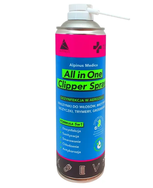 Dezynfekcja narzędzi fryzjerskich aerozol Alpinus 500 ml