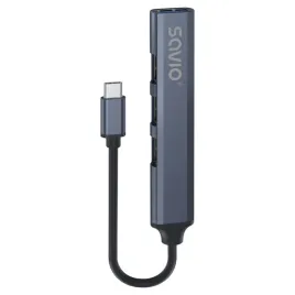 hub-usb-c-3-x-usb-a-2-0-1-x-usb-a-3-1-gen-1-szary-savio-ak-71