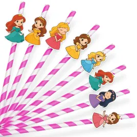 papierowe-slomki-urodzinowe-ozdoba-mala-ksiezniczka-princess-8-szt