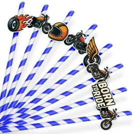 papierowe-slomki-urodzinowe-ozdoba-motocykle-motor-chopper-8-szt
