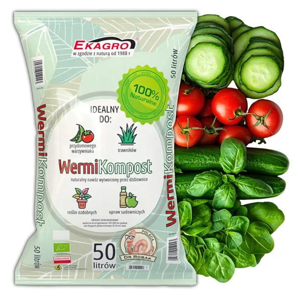Wermikompost Sypki BIO Humus Naturalny Kompost Ogrodniczy od Dżdżownic 50L