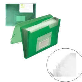 q-connect-teczka-z-przegrodami-harmonijka-a4-7-przegrod-zielona