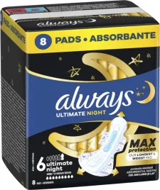 always-podpaski-higieniczne-na-noc-ze-skrzydelkami-ultimate-night-8szt-