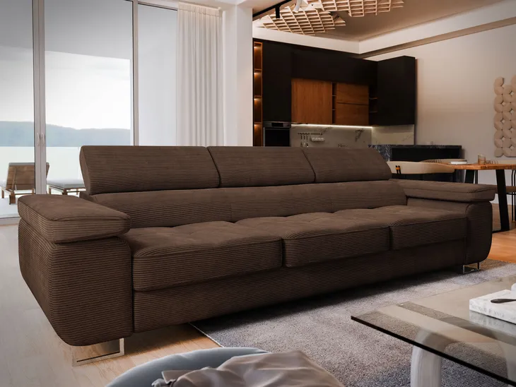 Kanapa MOSINE wygodna ROZKŁADANA sprężyna FUNKCJA SPANIA sofa do salonu