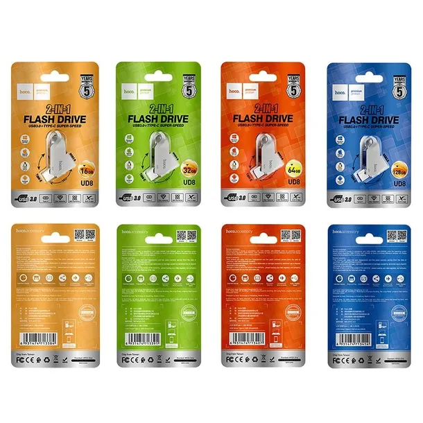 pendrive-hoco-128-gb-usb-a-usb-c-usb-3-0-nikiel-perlowy-stan-nowy