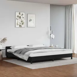 vidaxl-rama-lozka-z-zaglowkiem-bez-materaca-czarna-200x200-cm