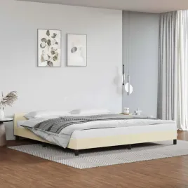 vidaxl-rama-lozka-z-zaglowkiem-bez-materaca-kremowa-200x200-cm