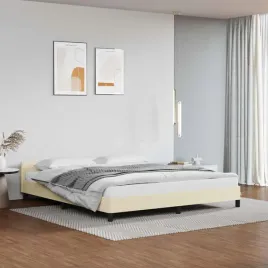 vidaxl-rama-lozka-z-zaglowkiem-bez-materaca-kremowa-160x200-cm