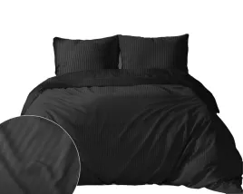 posciel-adamaszkowa-160x200-czarna-jednobarwna-paski-1-cm-pure