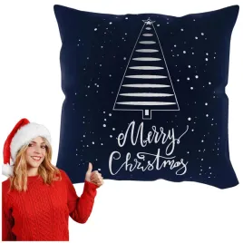 poszewka-swiateczna-45x45-tree-granatowa-srebrna-choinka-merry-christmas