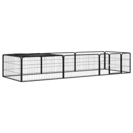 vidaxl-kojec-dla-psa-8-panele-czarny-100x50-cm-stal