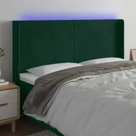 vidaxl-zaglowek-do-lozka-z-led-ciemnozielony-163x16x118-128cm-aksamit