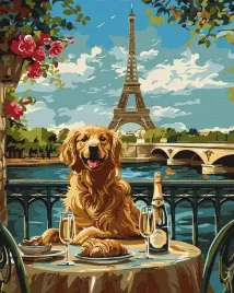 malowanie-po-numerach-retriever-w-paryzu-40x50cm