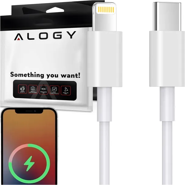 kabel-alogy-usb-typ-c-apple-lightning-2-m-bialy-marka-alogy