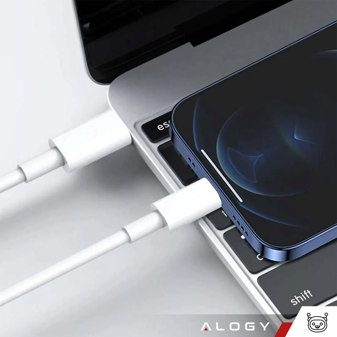 kabel-alogy-usb-typ-c-apple-lightning-2-m-bialy