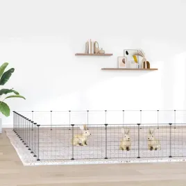 vidaxl-klatka-dla-zwierzat-z-bramka-52-panele-czarna-35x35-cm-stal