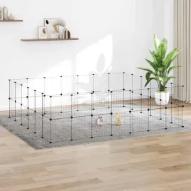 vidaxl-klatka-dla-zwierzat-z-bramka-52-panele-czarna-35x35-cm-stal