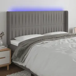 vidaxl-zaglowek-do-lozka-z-led-ciemnoszary-163x16x118-128cm-tkanina
