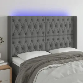vidaxl-zaglowek-do-lozka-z-led-ciemnoszary-163x16x118-128cm-tkanina