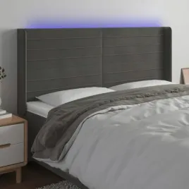 vidaxl-zaglowek-do-lozka-z-led-ciemnoszary-203x16x118-128cm-aksamit