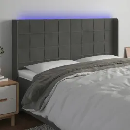 vidaxl-zaglowek-do-lozka-z-led-ciemnoszary-163x16x118-128cm-aksamit