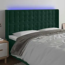 vidaxl-zaglowek-do-lozka-z-led-ciemnozielony-203x16x118-128cm-aksamit