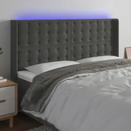 vidaxl-zaglowek-do-lozka-z-led-ciemnoszary-163x16x118-128cm-aksamit