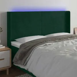 vidaxl-zaglowek-do-lozka-z-led-ciemnozielony-203x16x118-128cm-aksamit