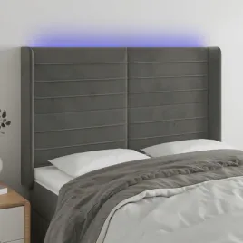 vidaxl-zaglowek-do-lozka-z-led-ciemnoszary-147x16x118-128cm-aksamit