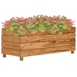 vidaxl-podwyzszona-donica-100x40x38-cm-drewno-tekowe-z-odzysku-i-stal