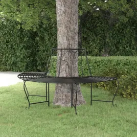vidaxl-lawka-pod-drzewo-polokragla-o159-cm-czarna-stalowa