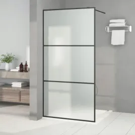 vidaxl-scianka-prysznicowa-czarna-100x195-cm-mrozone-szklo-esg