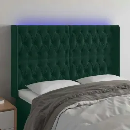 vidaxl-zaglowek-do-lozka-z-led-ciemnozielony-163x16x118-128cm-aksamit