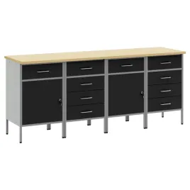 szafka-robocza-z-szuflada-4-szt-czarny-i-szary-200-x-55-x-85-cm