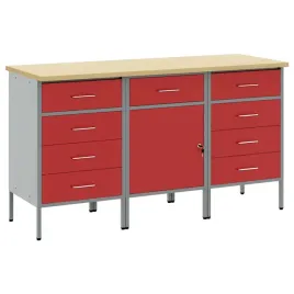 szafka-robocza-3-szt-czerwony-i-szary-150-x-55-x-85-cm