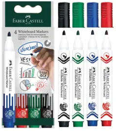 faber-castell-markery-suchoscieralne-do-bialych-tablic-okragle-4-kolory