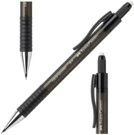 faber-castell-olowek-automatyczny-z-gumka-na-rysiki-1377-grip-07-mm-czarny