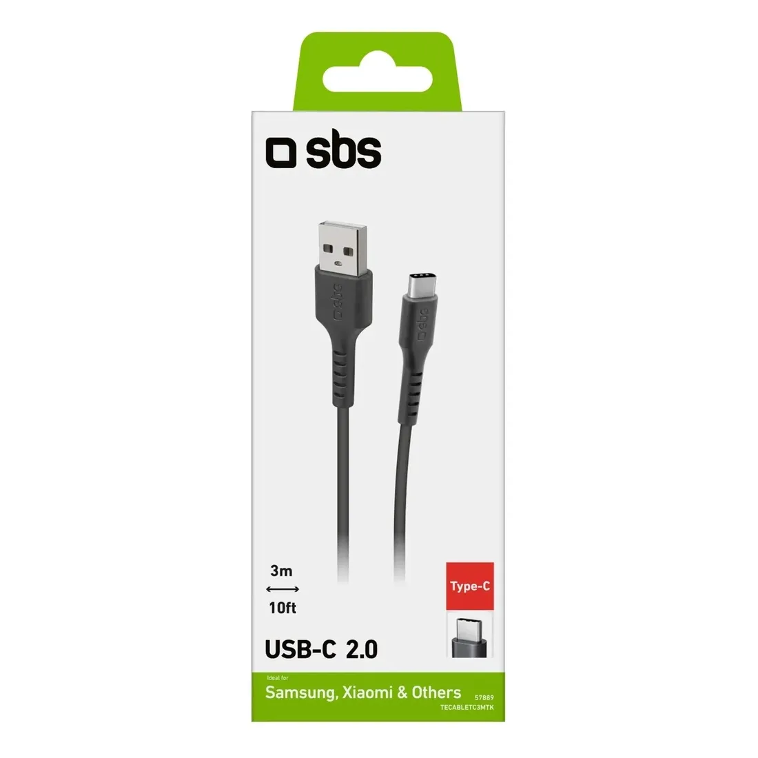 kabel-sbs-usb-a-usb-c-3m-czarny