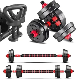 hantle-bitumiczne-regulowane-2x5kg-sztanga-zestaw-10kg-kettlebell