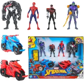 zestaw-4-figurek-spiderman-venom-goblin-miles-morales-2-pojazdy-akcesoria