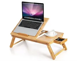 stolik-pod-laptop-bambusowy-z-szufladka-regulacja-wysokosci-kata-nachylenia