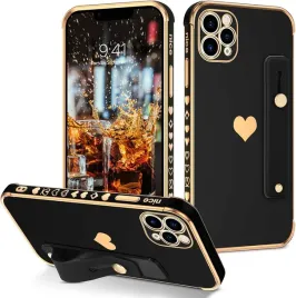 czarne-etui-do-iphone-12-pro-6-1-zlote-serce-ramka-uchwyt-a2341-a2406