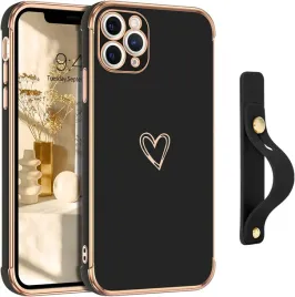 czarne-etui-do-iphone-11-pro-case-mocny-zlote-ramki-serce-uchwyt