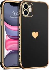 etui-silikonowe-do-apple-iphone-11-czarne-zlota-ramka-z-uchwytem-a2111