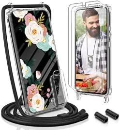 etui-kwiaty-z-czarna-smycza-do-samsung-galaxy-s22-6-6-2x-szklo-hartowane