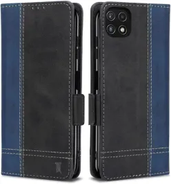 etui-do-samsung-galaxy-a22-5g-skora-ekologiczna-granatowe-czarne-z-klapka