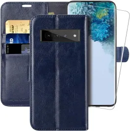 etui-z-klapka-do-google-pixel-7-pro-granatowe-ekoskora-folia-ochronna
